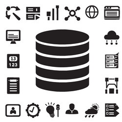 database server icon set vector image