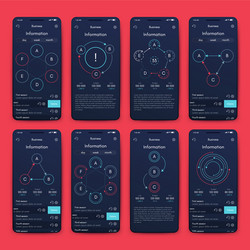 different ui ux gui screens and flat web icons vector image