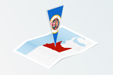 isometric paper map of minnesota with triangular vector image