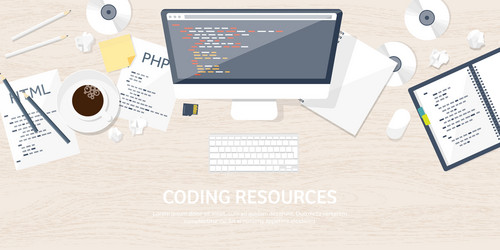 programmingcoding flat computing background vector image