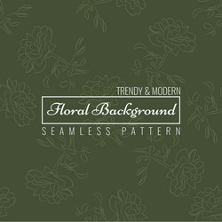 rose seamless pattern with sketch style line art vector image