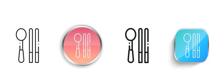 chopsticks icon thin linear regular and button vector image