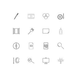 creative process and design linear thin icons set vector image