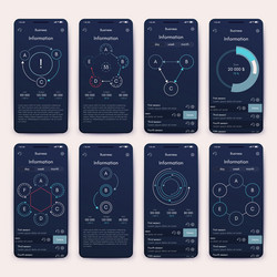 different ui ux gui screens and flat web icons vector image