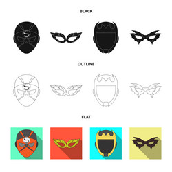 isolated object of hero and mask icon collection vector image