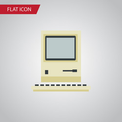Isolated retro notebook flat icon computing vector