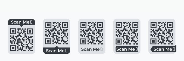 qr code frame set scan me phone tag vector image