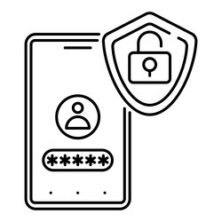 smartphone security linear icon vector