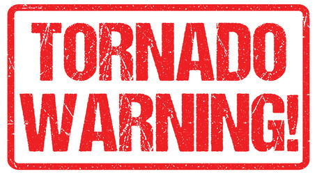 Tornado warning sign weather alert typo header vector