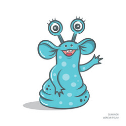 Cute cartoon monster isolated on white vector