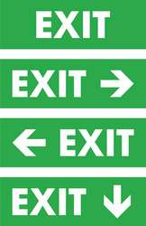 Exit sign logo template design Royalty Free Vector Image
