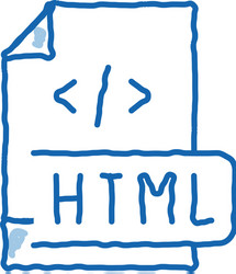 Front end html code doodle icon hand drawn vector