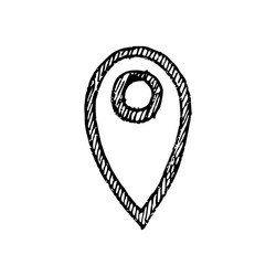 hand drawn coordinates location point gps map vector image