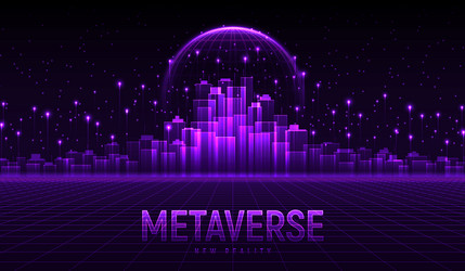 Metaverse city future concept vector