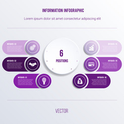 process chart template for presentation 6 option vector