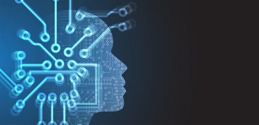 Artificial intelligence technology web background vector