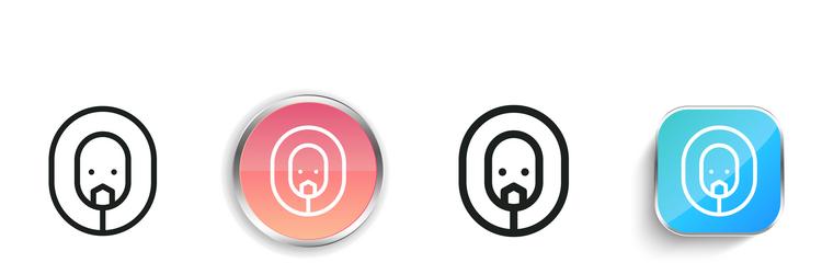eskimo icon thin linear regular and button style vector image