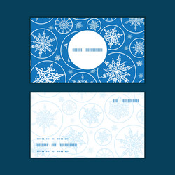 Falling snowflakes vertical round frame pattern vector