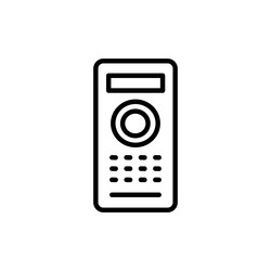 intercom line icon isolated on white background vector image