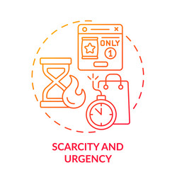 scarcity and urgency red gradient concept icon vector