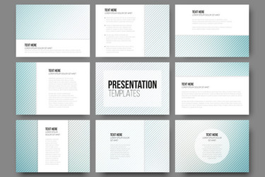 set of 9 templates for presentation slides vector image