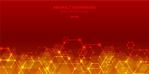 Tech Hexagon Network vector image