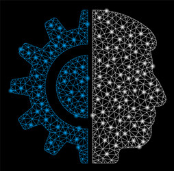bright mesh network android robotics with flash vector image