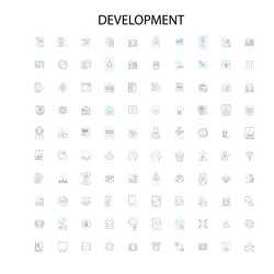 Development icons signs outline symbols concept vector