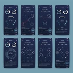 different ui ux gui screens and flat web icons vector image