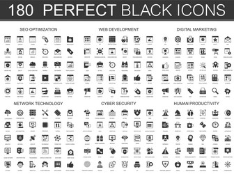 Digital Icons: SEO & Web Development vector image