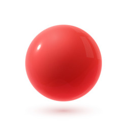 Realistic red glossy 3d sphere with reflection vector