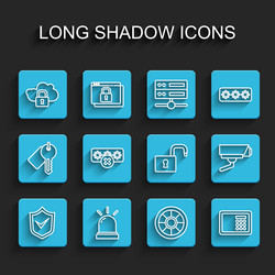 set line shield with check mark motion sensor vector image