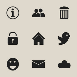Set of 9 editable web icons includes symbols vector