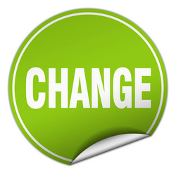 change round green sticker isolated on white vector