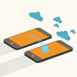 Connected Mobile Devices and Cloud Computing vector image