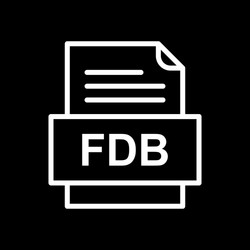 Fdb file document icon vector