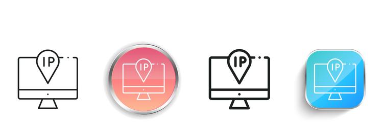 ip icon thin linear regular and button style vector image