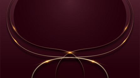 abstract 3d red wave shapes layer and golden lines vector image