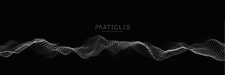 data network wave music particle abstract tech vector image