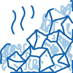 Mountain collapse doodle icon hand drawn vector