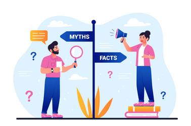 myths and facts information vector