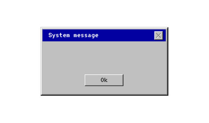 Retro computer window old user interface warning vector