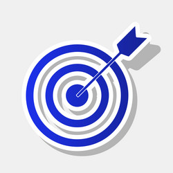 target with dart new year bluish icon vector image