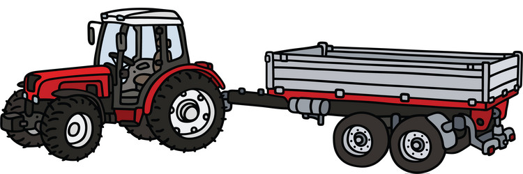 tractor with a trailer vector