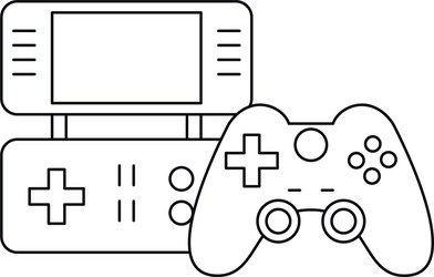video game control with display handle icon vector image