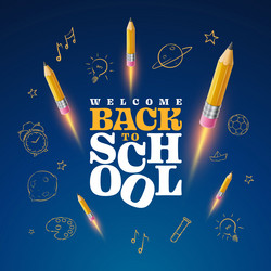 Welcome back to school typographic design vector