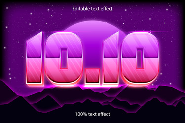 1010 editable text effect retro style vector image