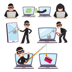 Cybercrime: Hacker Stealing Data vector image