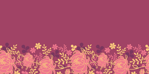 Red flowers and leaves horizontal seamless pattern vector