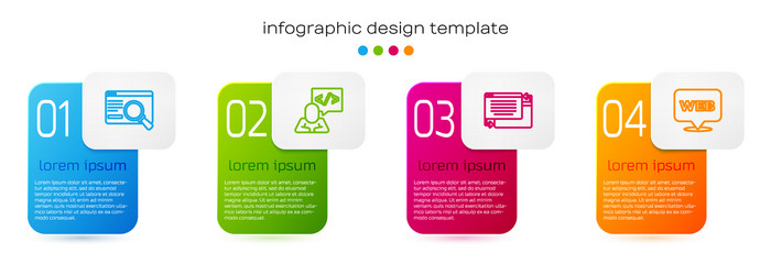 set line ui or ux design front end development vector image